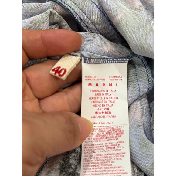 Marni viscose Blue Floral  Print Bodycon Dress size 40 / US 8 - Picture 5 of 16